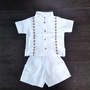 White Mexican Manta Boy Outfit Size 6mos-5years Different Sizes Juan Diego Outfit Handmade image 2