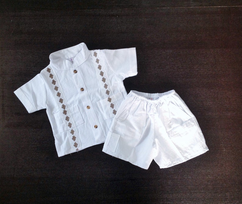 White Mexican Manta Boy Outfit Size 6mos-5years Different Sizes Juan Diego Outfit Handmade image 1