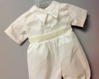 Ivory Baptism Outfit Different Sizes Christening Bodysuit and Cap Baby Boy Baptim Outfit for Boys