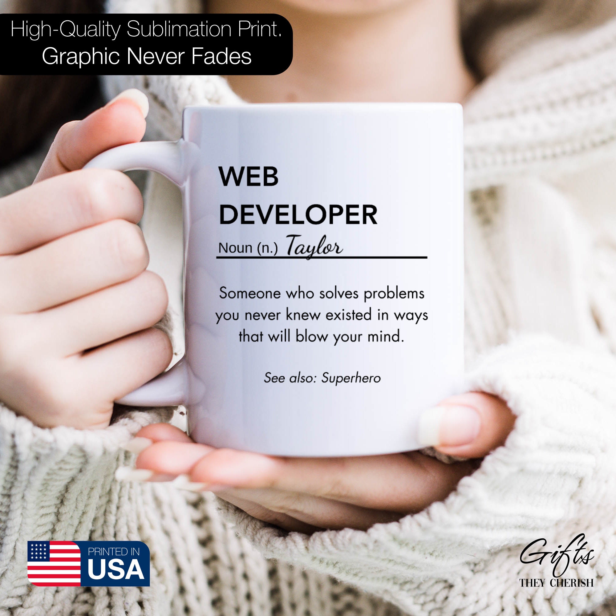 Web Developer Definition Mug Personalized, Web Developer Cup, Web ...