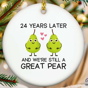 24th Anniversary Ornament for Couple, 24 Year Anniversary Gift for Her, 24th Wedding Anniversary Gift for Him, 24th Anniversary Couple Gift