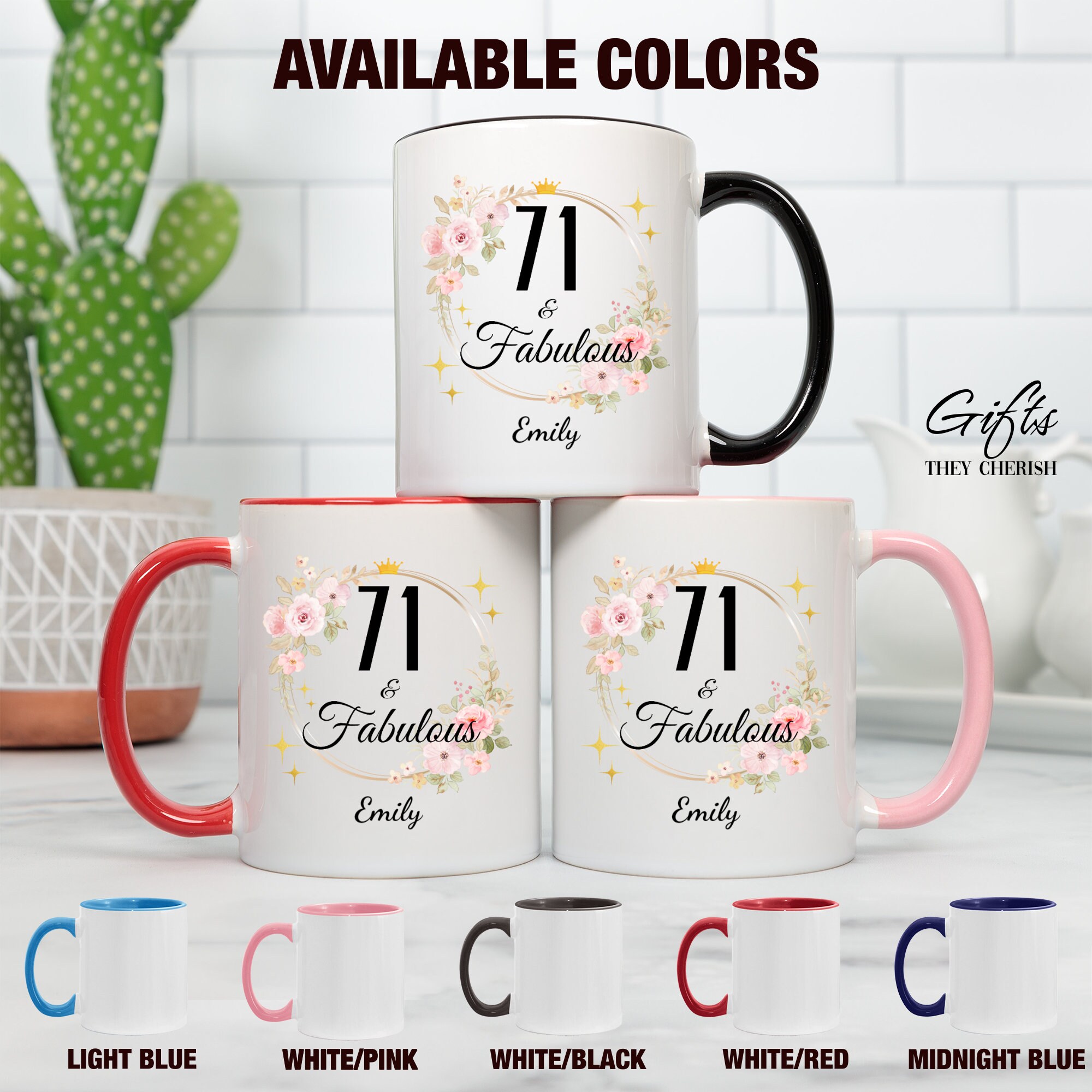 71st Birthday Gift for Her Personalized, 71 and Fabulous, Gift for 71 Year  Old Birthday, 71 Fabulous Mug, 71st Birthday Gift for Women - Etsy
