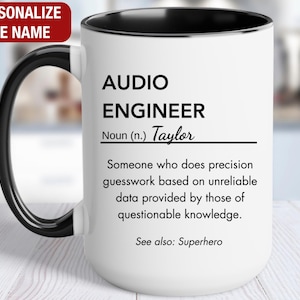 Audio Engineer Mug, Personalized Audio Engineer Definition Gift