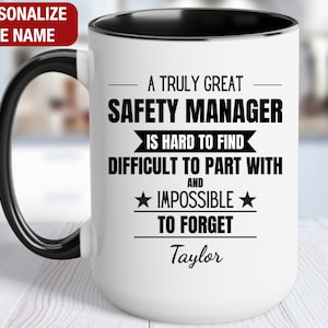 Safety Manager Personalized Gift, Safety Manager Thank You Mug, Safety Manager Cup, Safety Manager Retirement Farewell Gift
