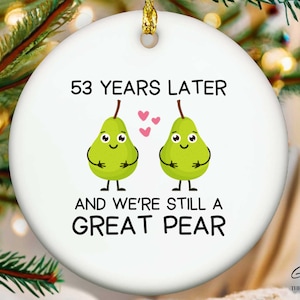 53rd Anniversary Ornament for Couple, 53 Year Anniversary Gift for Her, 53rd Wedding Anniversary Gift for Him, 53rd Anniversary Couple Gift