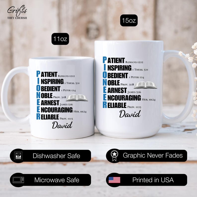 Taza personalizada de JW Pioneer, regalos de la escuela de pioneros de JW, taza de café de la escuela de servicio de pioneros de JW, regalos de JW para pioneros, hermano de la escuela de pioneros de JW imagen 6