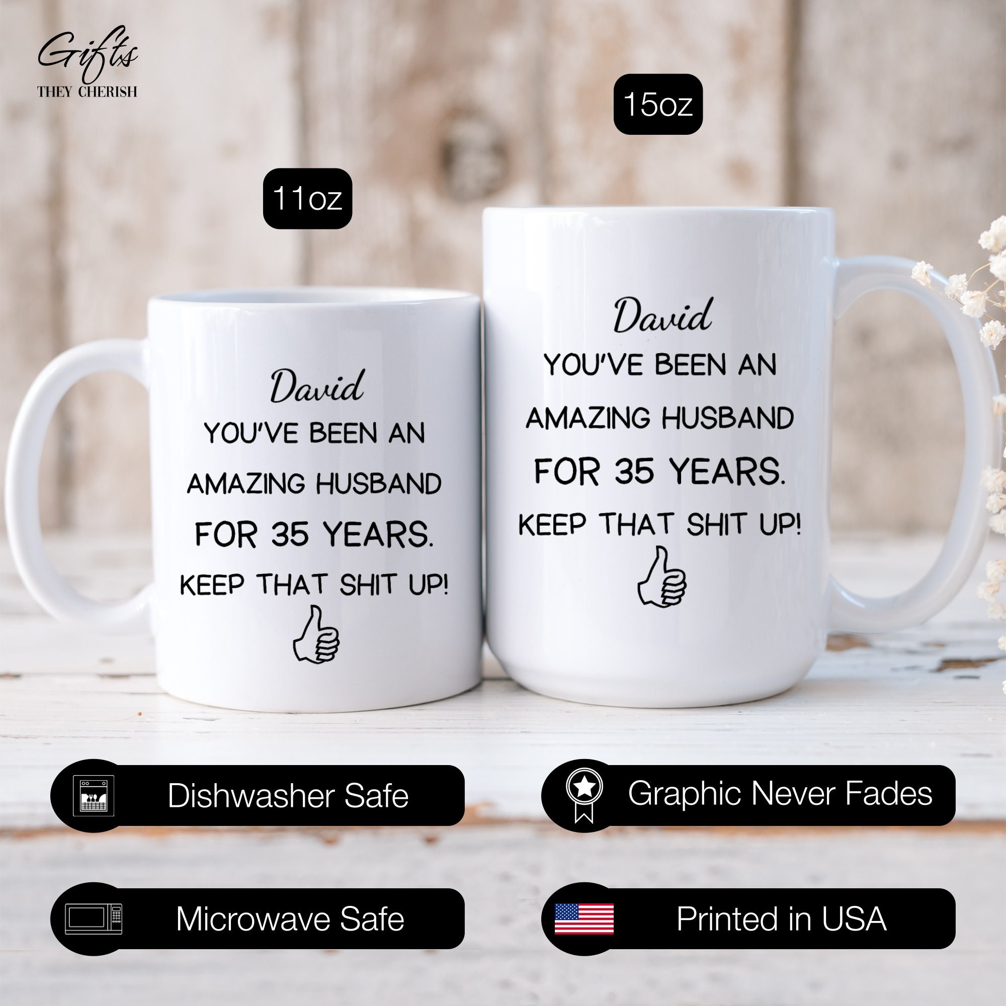 35th Wedding Anniversary Gift for Him Personalized, 35th Anniversary Gift  for Him, 35 Year Anniversary Gift for Husband, 35 Anniversary Mug - Etsy