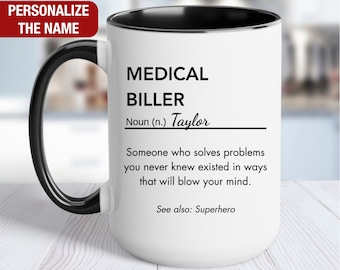 Taza de definición de facturador médico personalizada, copa de facturador médico, regalo de facturador médico, taza de café de facturador médico, regalo para la taza de facturador médico