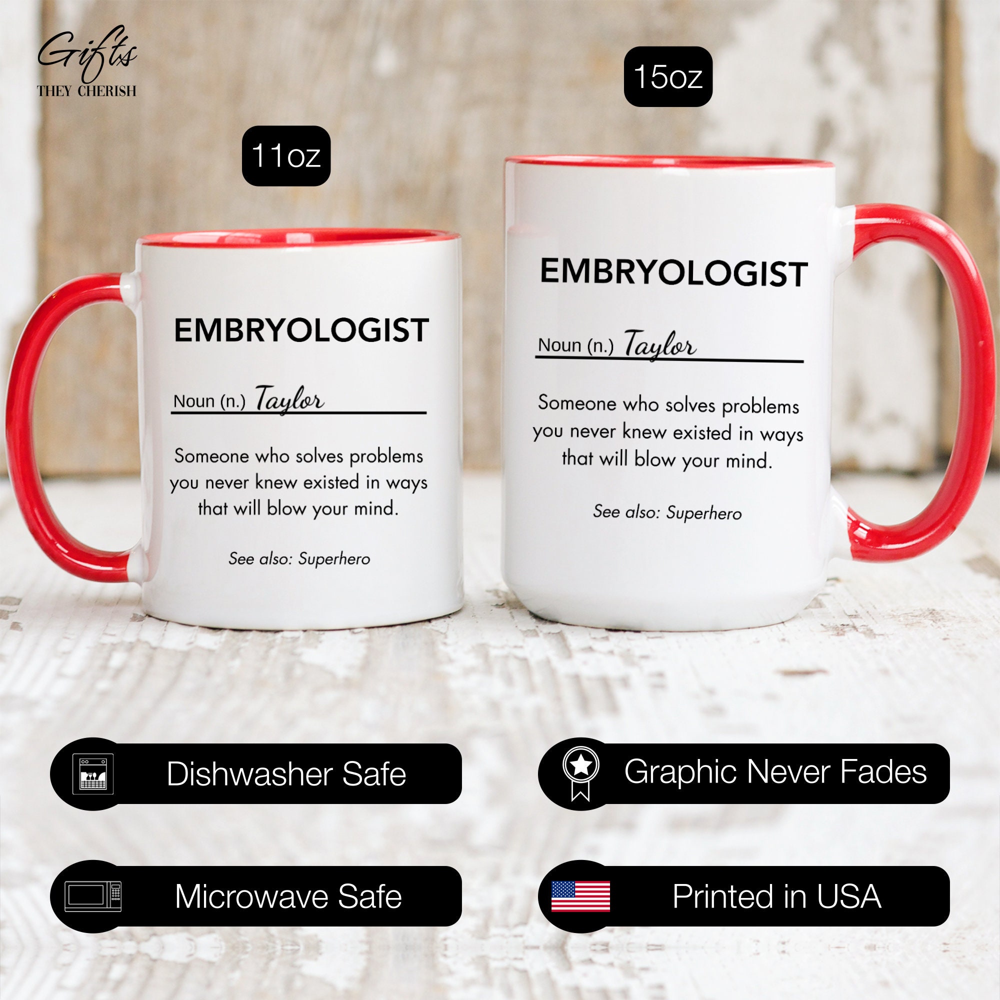 Embryologist Personalized Gift, Embryologist Definition Mug ...