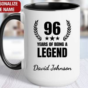 96th Birthday Gift Personalized Mug, 96 Years of Being a Legend, Gift for 96 Year Old Birthday, 96th Birthday for Him, 96th Birthday for Her