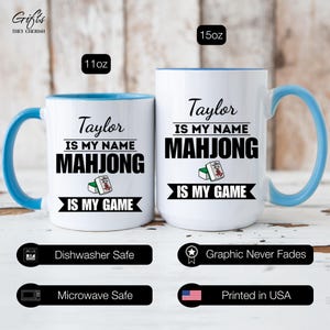 Mahjong Is My Game Personalized Mug, Custom Mahjong Mug, Mahjong Gifts, Mahjong Coffee Cup, Mahjong Coffee Mug image 9