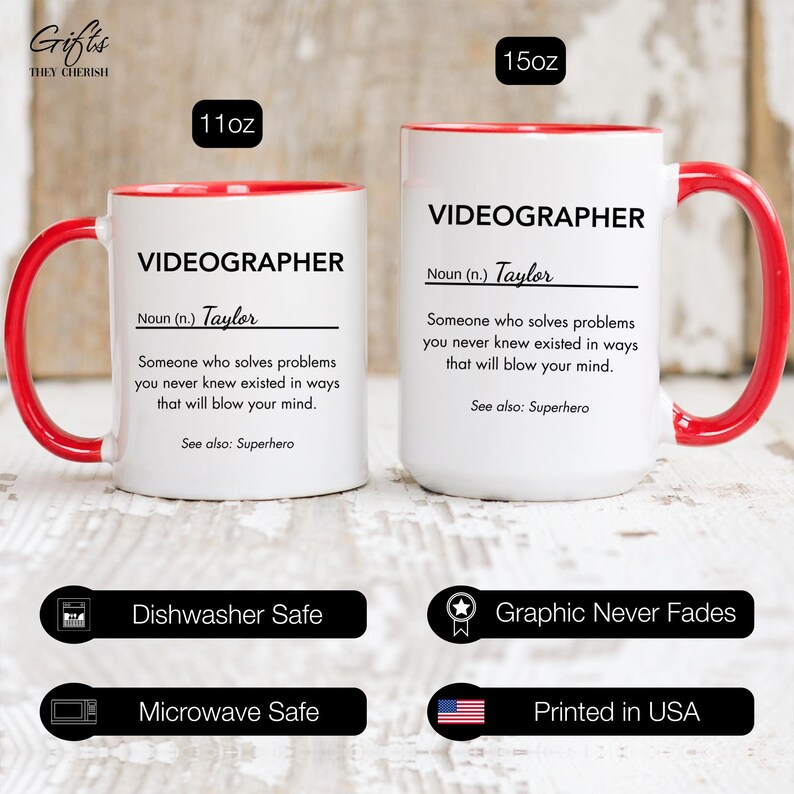 Videographer Personalized Gift, Videographer Definition Mug
