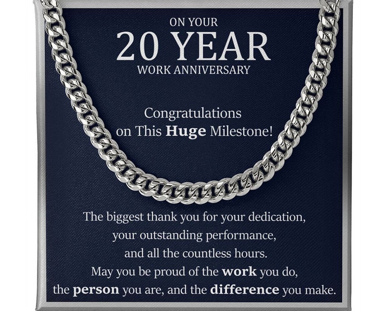 20 Year Work Anniversary Gift for Him 20 Years of Service Etsy