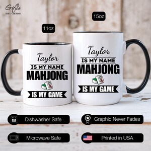 Mahjong Is My Game Personalized Mug, Custom Mahjong Mug, Mahjong Gifts, Mahjong Coffee Cup, Mahjong Coffee Mug image 5