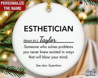 Personalized Esthetician Ornament, Esthetician Christmas Ornament