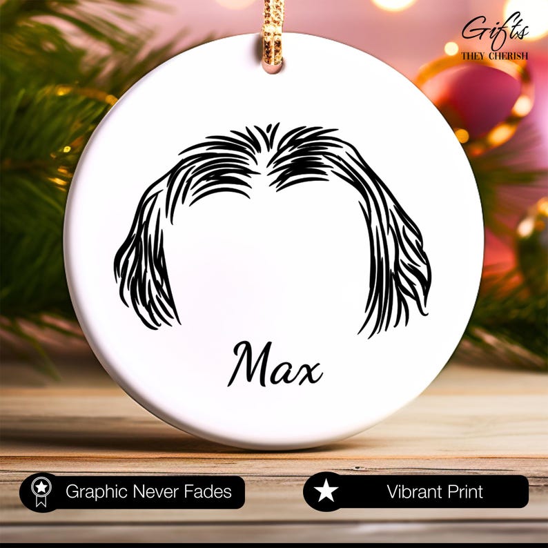 Lhasa Apso Ears Outline Ornament, Lhasa Apso Personalized Ornament