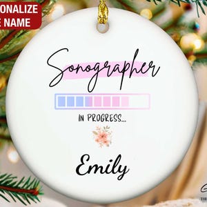 Future Sonographer Ornament for Her, Sonographer In Progress, Sonographer Loading Ornament, Sonographer Custom Ornament