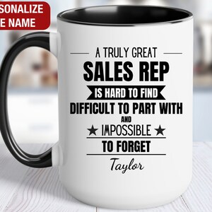 Sales Rep Personalized Gift, Sales Rep Thank You Mug, Sales Rep Cup, Sales Rep Retirement Farewell Gift, Sales Rep Coffee Mug