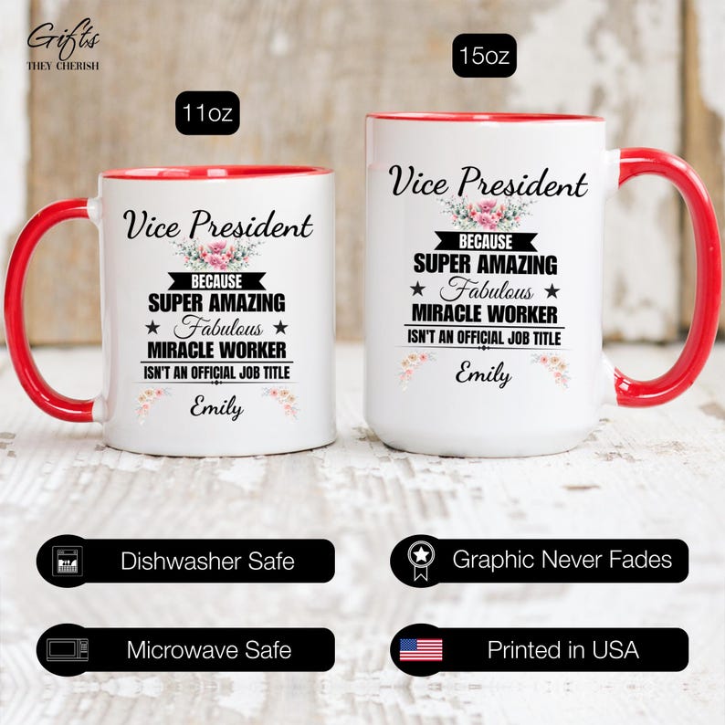 Vice President Personalized Gift for Her, Vice President Mug for Women