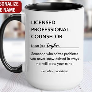 Licensed Professional Counselor Personalized Gift, Licensed Professional Counselor Definition Mug, LPC Coffee Cup, Custom Gift for LPC