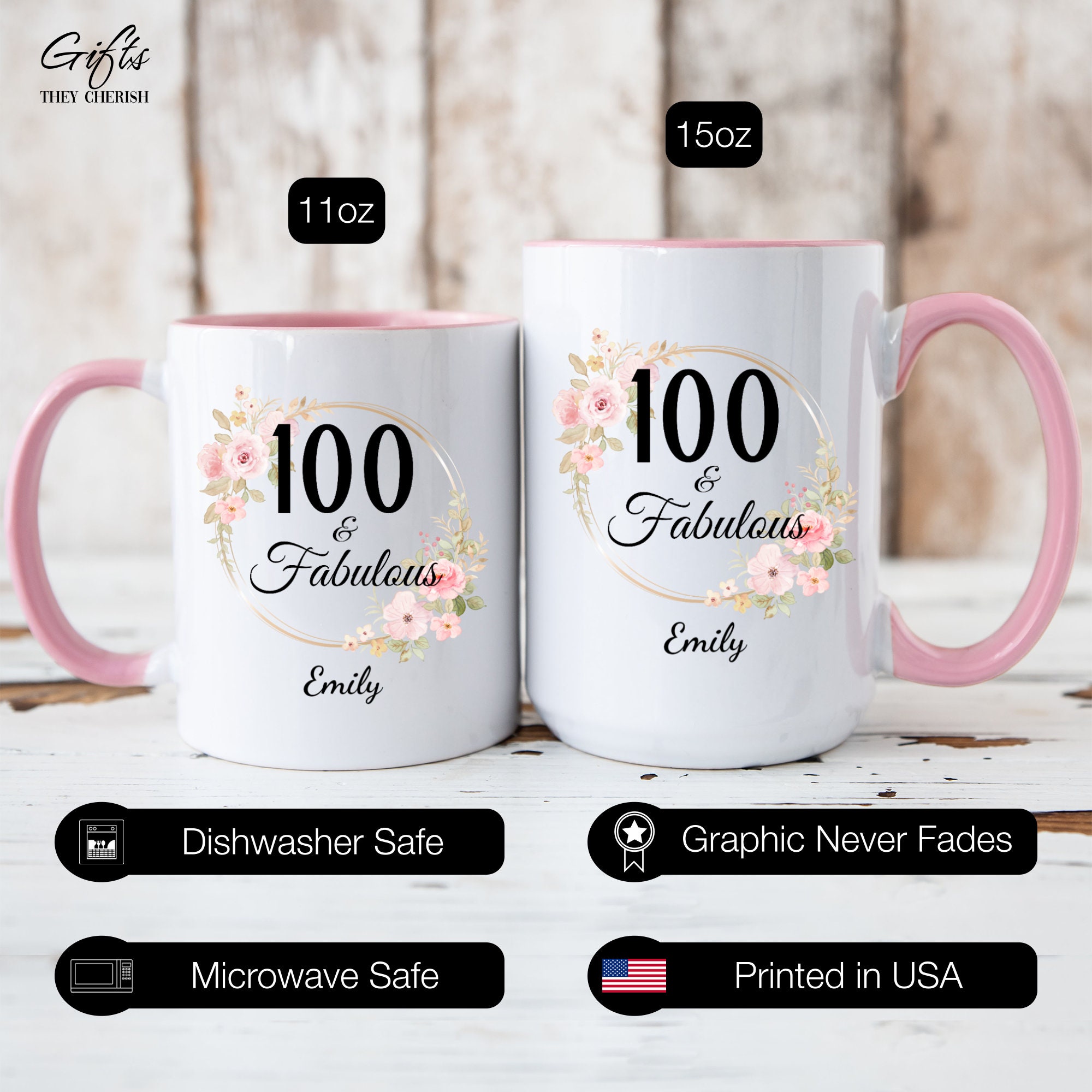 100th Birthday Gift for Her Personalized, 100 and Fabulous, Gift for 100  Year Old Birthday, 100 Fabulous Mug, 100th Birthday Gift for Women - Etsy
