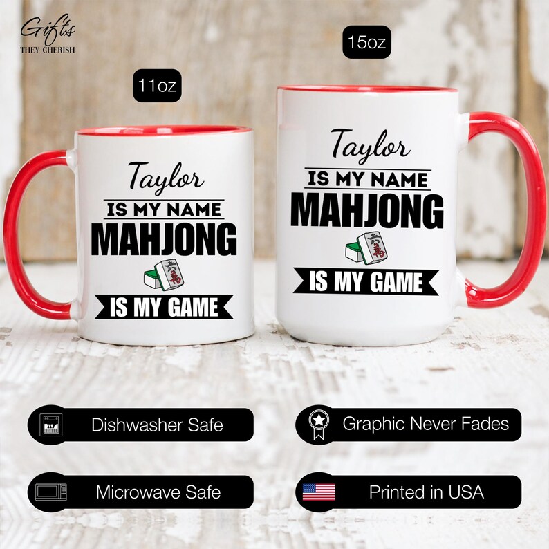 Mahjong Is My Game Personalized Mug, Custom Mahjong Mug, Mahjong Gifts, Mahjong Coffee Cup, Mahjong Coffee Mug image 8