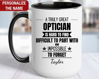 Optician Personalized Gift, Optician Thank You Mug, Optician Cup, Optician Retirement Farewell Gift, Optician Coffee Mug