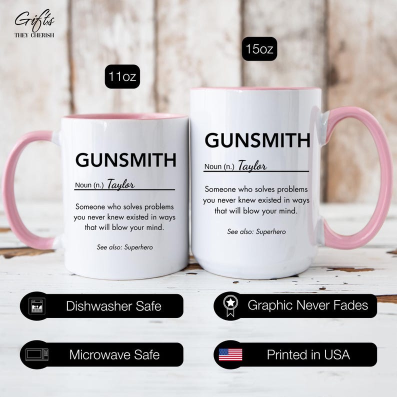 Gunsmith Personalized Gift, Gunsmith Definition Mug, Gunsmith Coffee