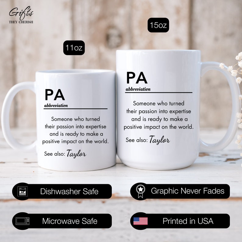 Personalized PA Graduation Gift, PA Definition Mug, Physician Assistant Gifts, PA Graduate Gift, Custom Physician Assistant Graduation Gift afbeelding 6
