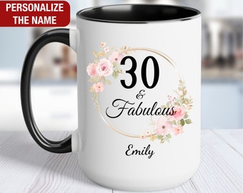 30th Birthday Gift for Her Personalized, 30 and Fabulous, Gift for 30 Year Old Birthday, 30 Fabulous Mug, 30th Birthday Gift for Women