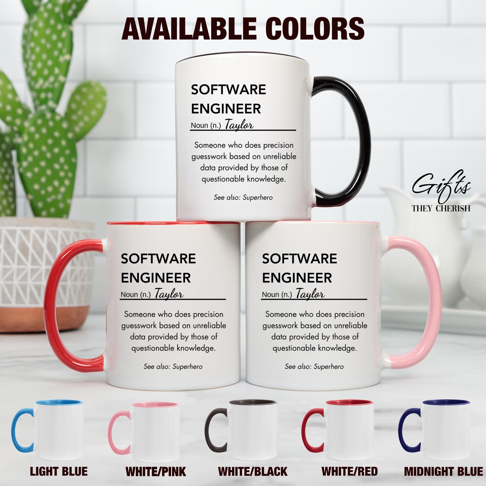 Software Engineer Mug, Personalized Software Engineer Definition Gift ...