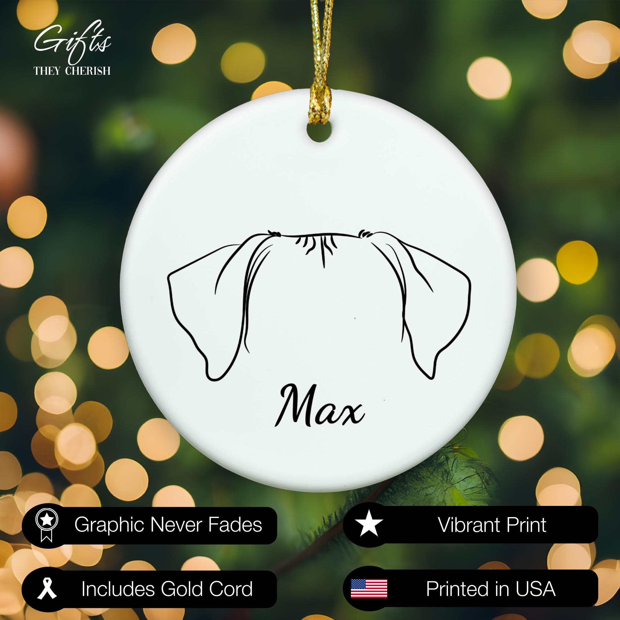 Ears Rhodesian Ridgeback Rhodesian Ridgeback Ears Outline Ornament, Rhodesian Ridgeback ...