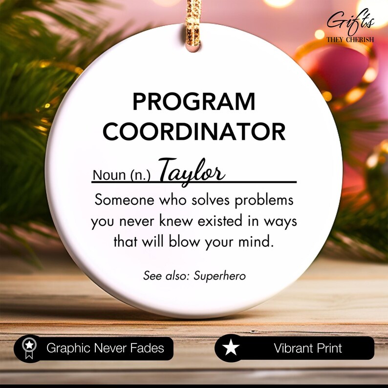 Personalized Program Coordinator Ornament, Program Coordinator Christmas Ornament image 7