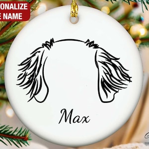 Leonberger Ears Outline Ornament, Leonberger Personalized Ornament, Leonberger Ornament, Leonberger Memorial, Leonberger Gifts