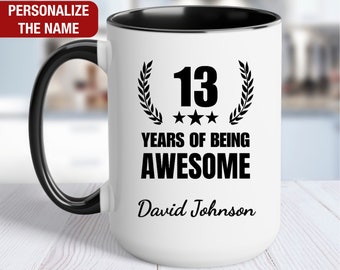 13th Birthday Gift Personalized Mug, 13 Years of Being Awesome, Gift for 13 Year Old Birthday, 13th Birthday for Him, 13th Birthday for Her
