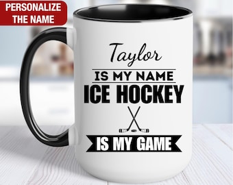 Ice Hockey Is My Game Personalized Mug, Custom Ice Hockey Mug, Ice Hockey Gifts, Ice Hockey Coffee Cup, Ice Hockey Coffee Mug