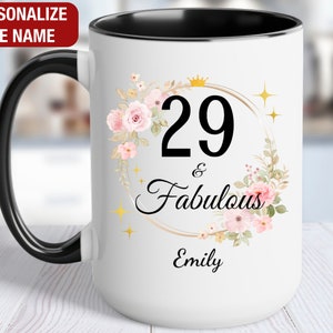 29th Birthday Gift for Her Personalized, 29 and Fabulous, Gift for 29 Year Old Birthday, 29 Fabulous Mug, 29th Birthday Gift for Women