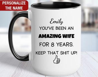 YouNique Designs 8 Year Anniversary Coffee Mug For Him, 11