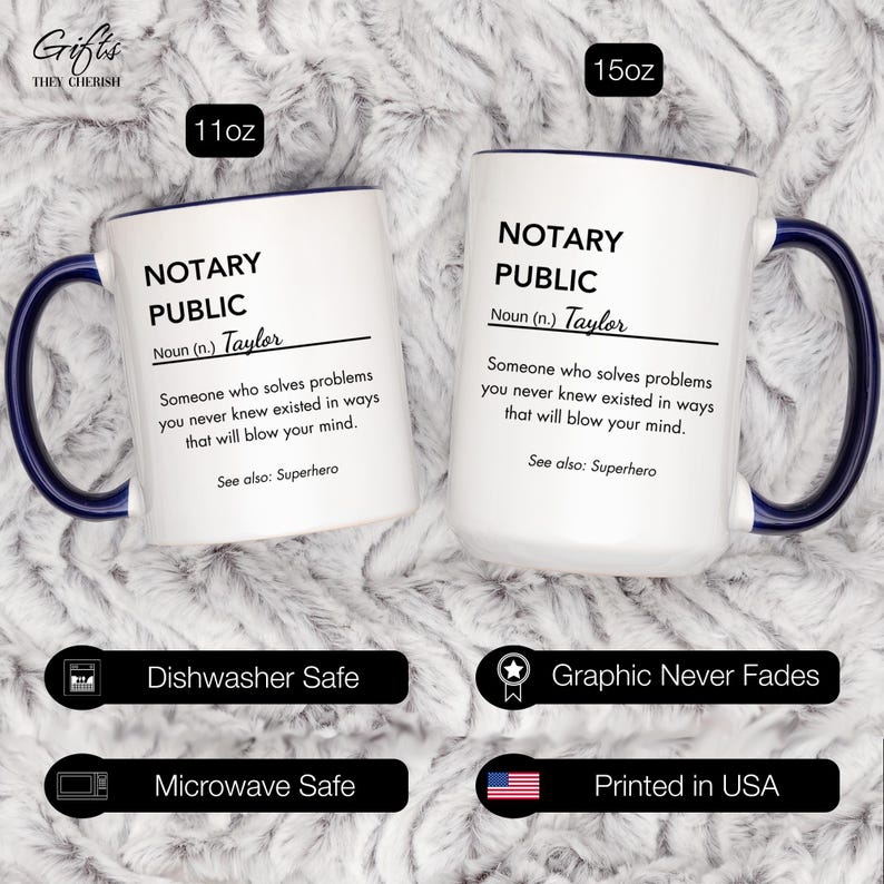 Notary Public Personalized Gift, Notary Public Definition Mug, Notary