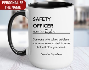 Safety Officer Definition Mug Personalized, Safety Officer Cup, Safety Officer Gift, Safety Officer Coffee Mug, Gift For Safety Officer