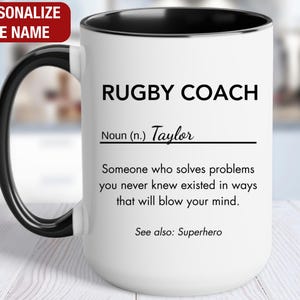 Rugby Coach Personalized Gift, Rugby Coach Definition Mug, Rugby Coach Coffee Cup, Custom Gift for Rugby Coach, Rugby Coach Coffee Mug