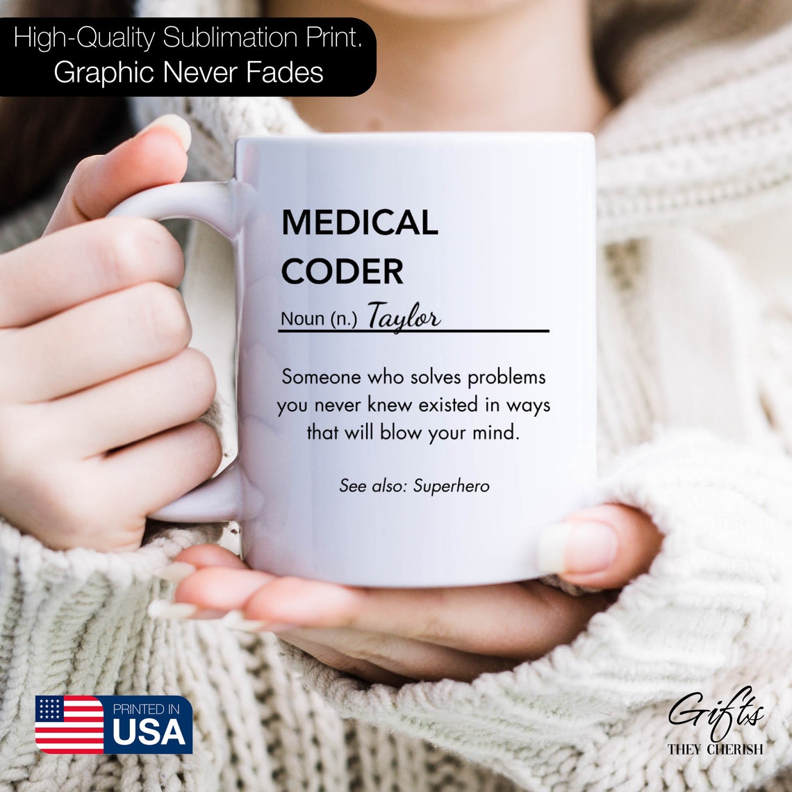 Medical Coder Personalized Gift, Medical Coder Definition Mug, Medical ...