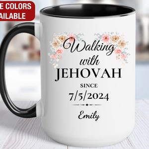 Baptism Gift Walking With Jehovah Personalized Mug, JW Baptism Gift for Sisters, JW Gifts for Sisters, JW Baptism Gift Sister, Jw Sister Cup