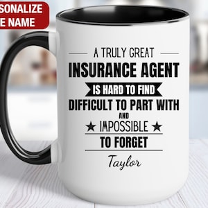Insurance Sales Agent Gift Mug - 11oz Or 15oz Ceramic, Durable, Dishwasher Safe, Personalized Appreciation