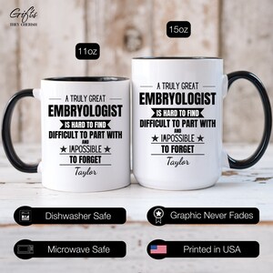 Embryologist Personalized Gift, Embryologist Thank You Mug ...