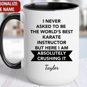 Karate Instructor Personalized Gift, World's Best Karate Instructor Mug, Karate Instructor Coffee Cup, Custom Gift for Karate Instructor