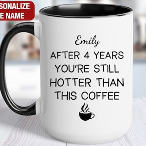 4th Wedding Anniversary Gift for Her Personalized, 4th Anniversary Gift for Her, 4 Year Anniversary Gift for Wife, 4th Anniversary Mug