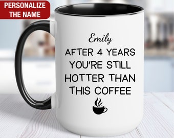 4th Wedding Anniversary Gift for Her Personalized, 4th Anniversary Gift for Her, 4 Year Anniversary Gift for Wife, 4th Anniversary Mug