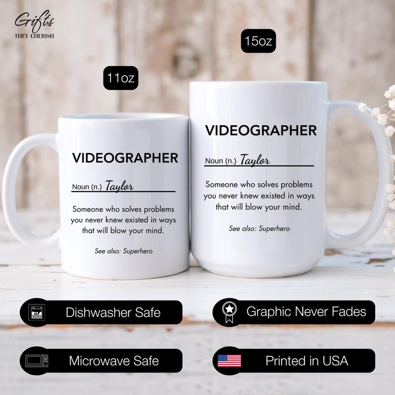 Videographer Personalized Gift, Videographer Definition Mug