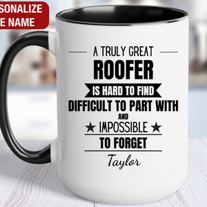 Roofer Personalized Gift, Roofer Thank You Mug, Roofer Cup, Roofer Retirement Farewell Gift, Roofer Coffee Mug